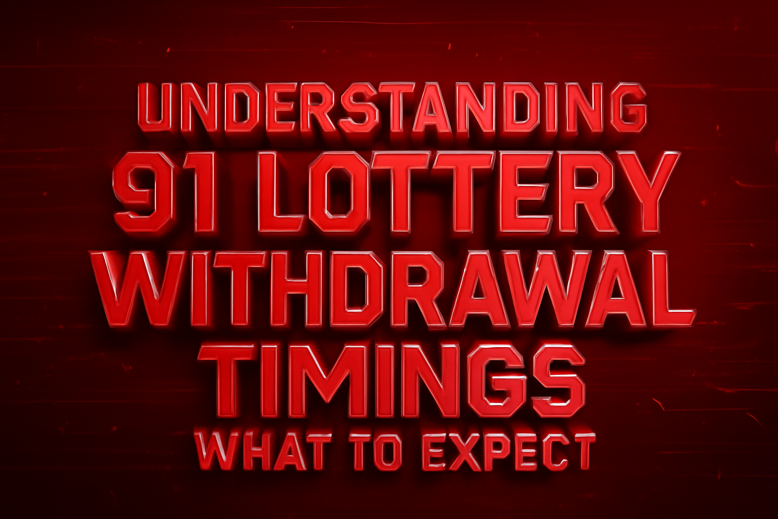 An informative scene depicting the requirements for 91 Lottery installation.