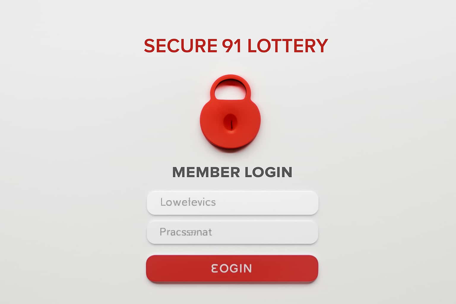 Secure 91 Lottery Member Login Interface
