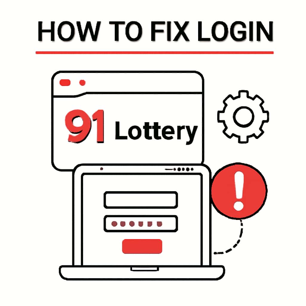 Diagram illustrating solutions for login issues in 91 Lottery