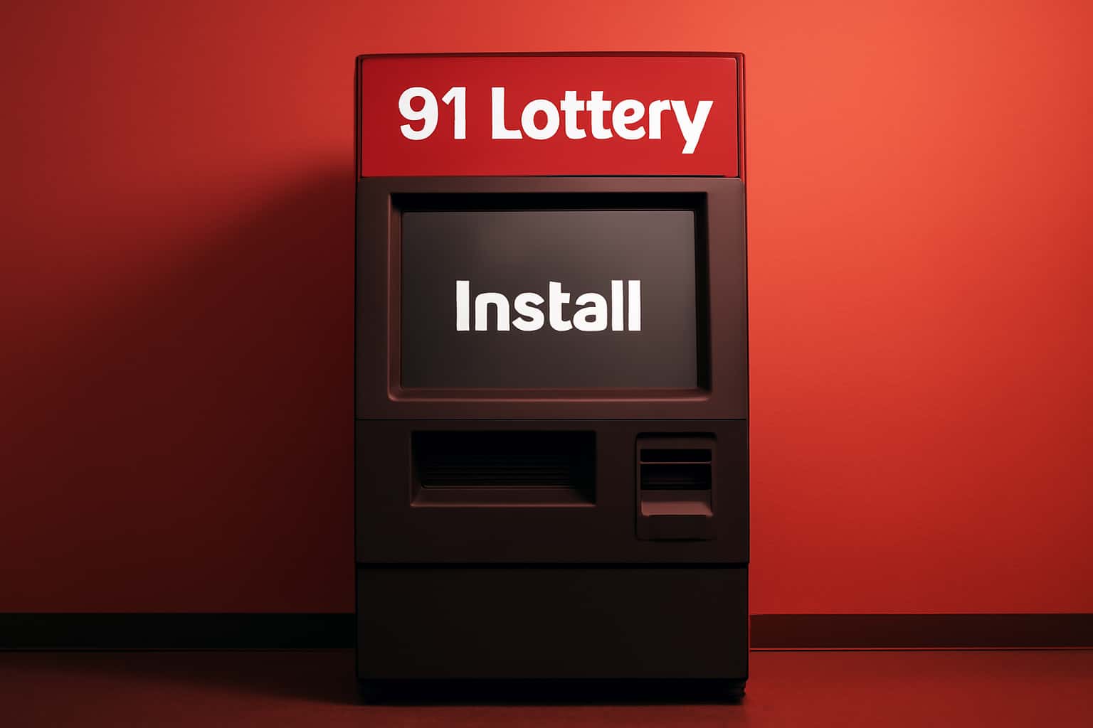 A neutral scene illustrating the installation process of the 91 Lottery app.