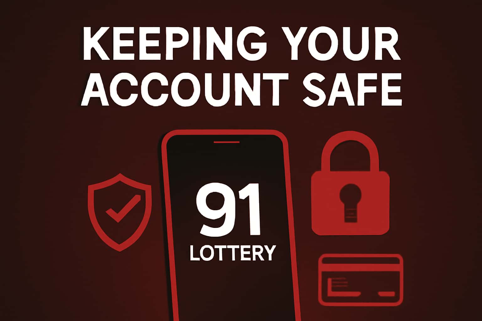 An informative illustration representing the safety measures for a 91 Lottery account.