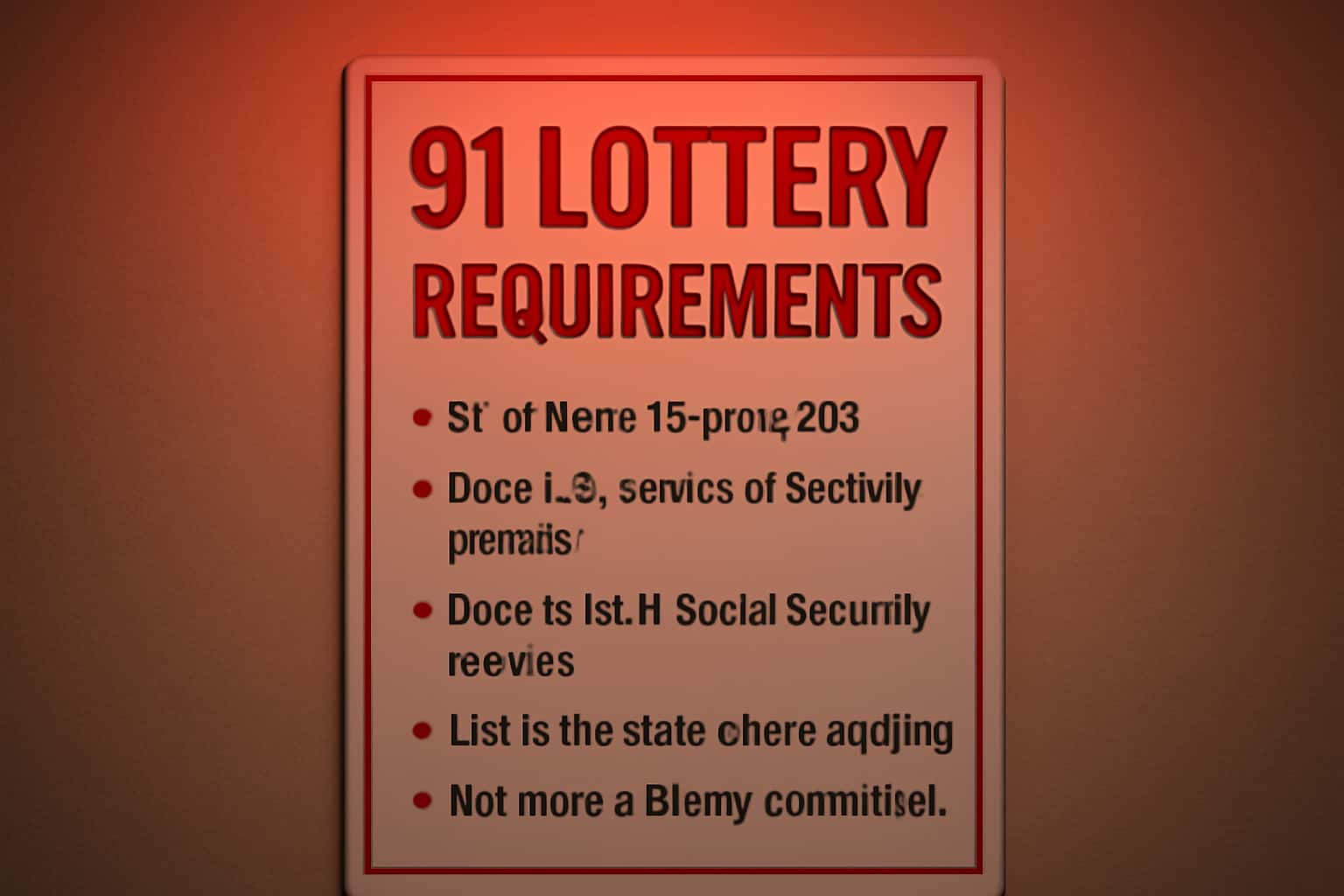 An informative scene portraying the requirements for using the 91 Lottery app.