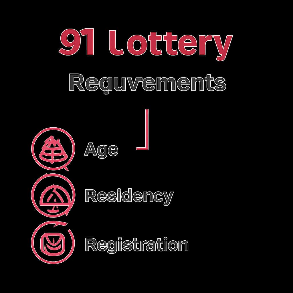 Diagram explaining the requirements for the 91 Lottery app.
