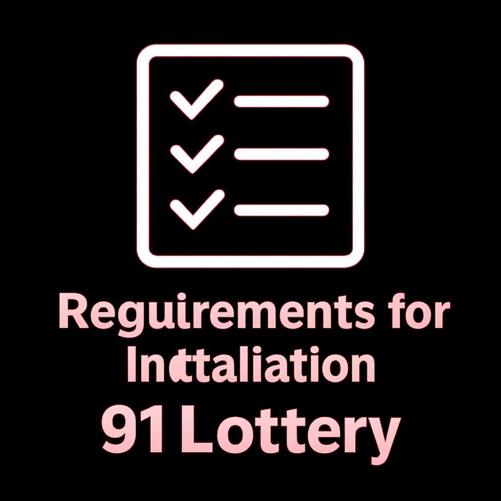 Icon representing installation requirements for 91 Lottery.