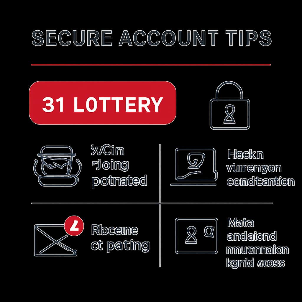 Illustration explaining tips for securing a 91 Lottery account.