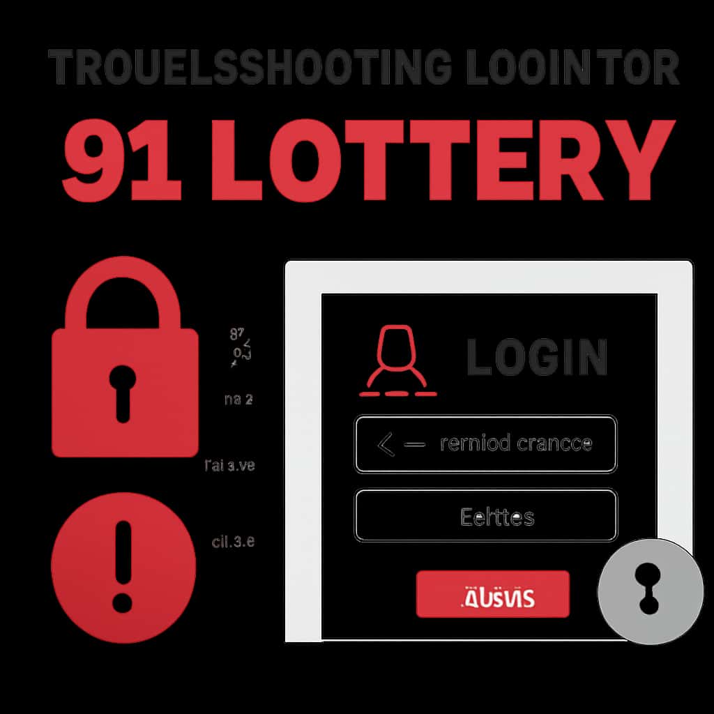 A diagram illustrating common login issues and solutions for 91 Lottery.